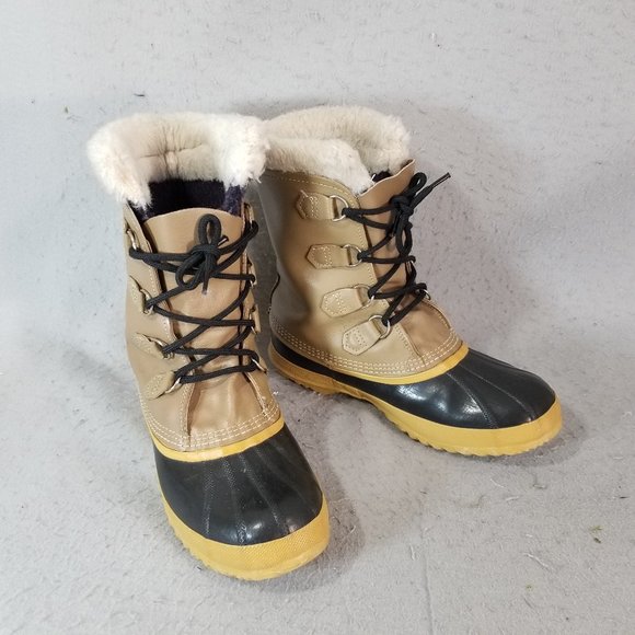 Sorel Shoes Sorel Duck Snow Rain Boots Mens Brown Waterproof Wool